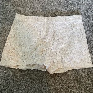 White lace shorts